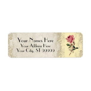 Style baroque Rose Vintage Jaune n Crème dentelle