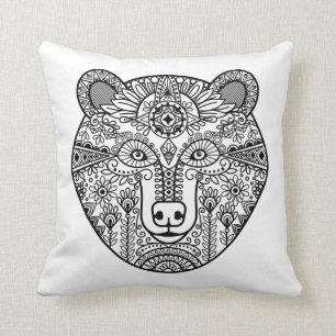 Style Bear Head Throw Pillow