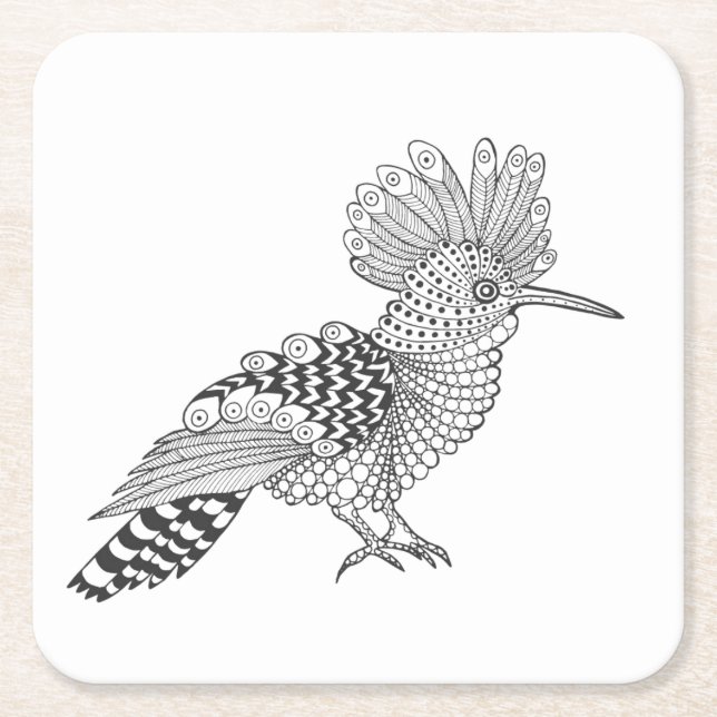 Style Bird Square Paper Coaster (Front)