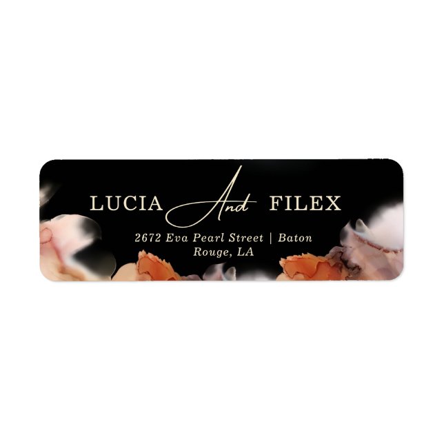 Style Black Ink Typographie Adresse de retour (Devant)