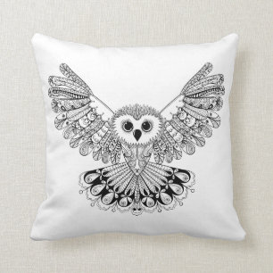 Style Black Owl Throw Pillow