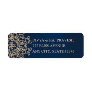 Style bleu marine et or indien