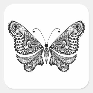 Style  Butterfly Square Sticker