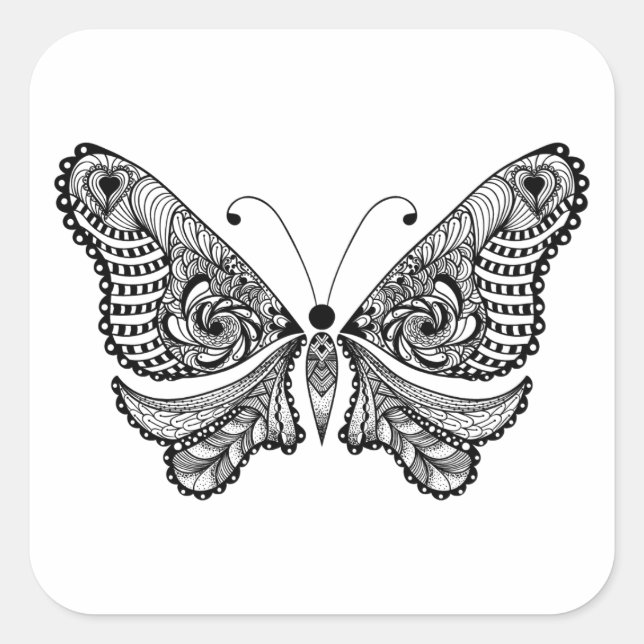 Style  Butterfly Square Sticker (Front)