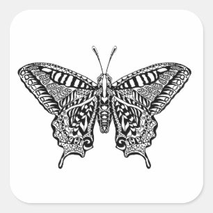 Style Butterfly Square Sticker