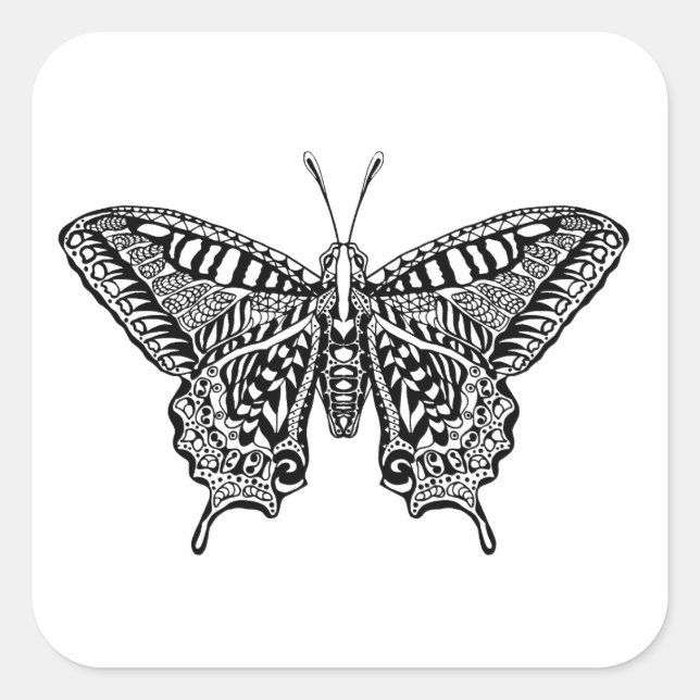 Style Butterfly Square Sticker (Front)