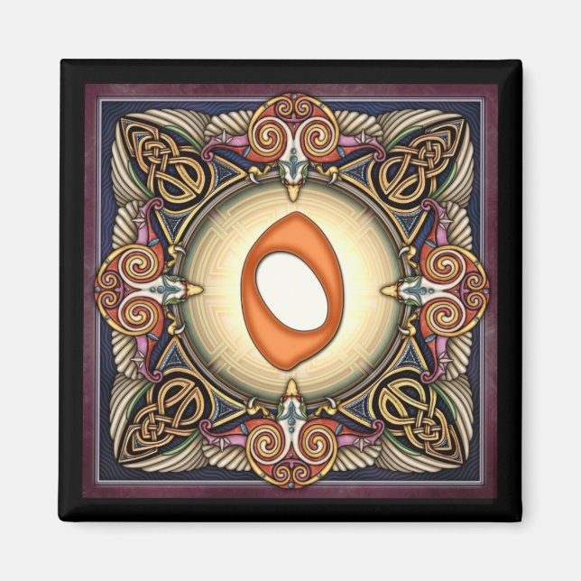 Style C, "0" - Magnets de nombre celtique (Devant)