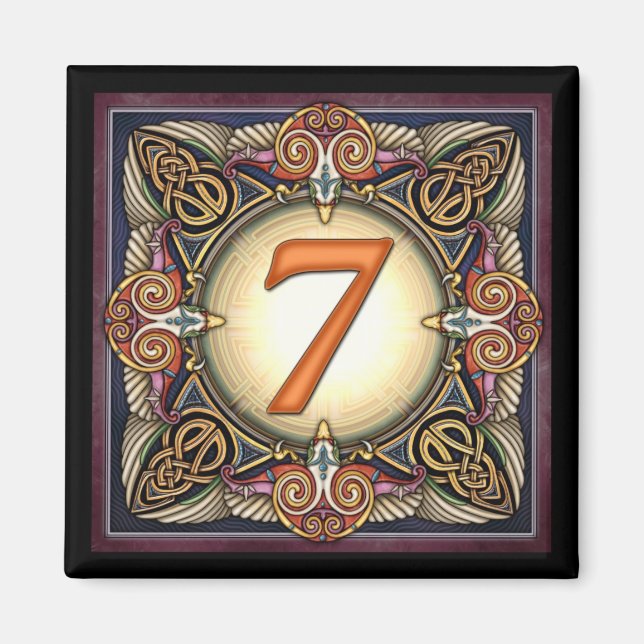 Style C, "7" - Magnets de nombre celtique (Devant)