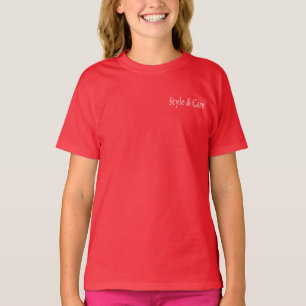 Style & Care Deep Red Colour Girls' T-Shirt