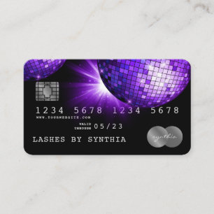 Style Carte de crédit Purple Violet Disco Ball les