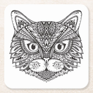 Style Cat Square Paper Coaster
