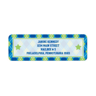 Style collégial Jacquard bleu et vert