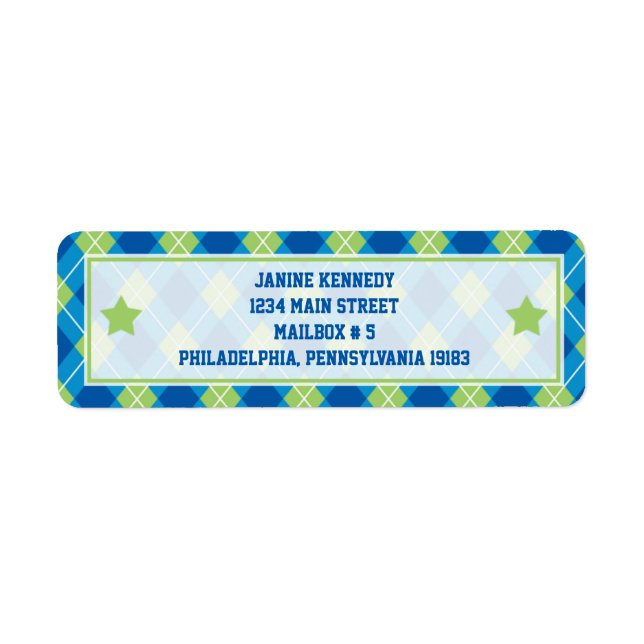 Style collégial Jacquard bleu et vert (Devant)