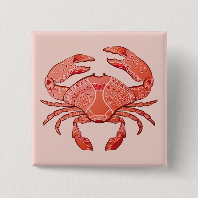 Style Crab 2 Inch Square Button (Front)