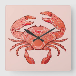 Style Crab Square Wall Clock