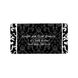 Style -Damask black n white address label