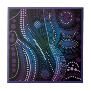 Style d'art autochtone violet 7 de 9 Carreaux de c