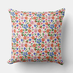 Style d'art populaire motif floral sur Coussin bla