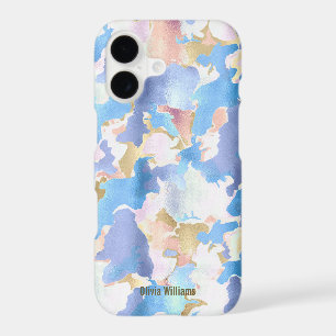 Style de camouflage abstrait bleu rose or design