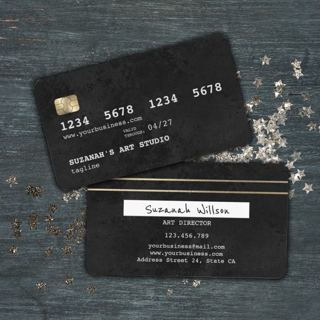 Style De Carte De Crédit Élégant Noir Et Or (Créateur téléchargé)