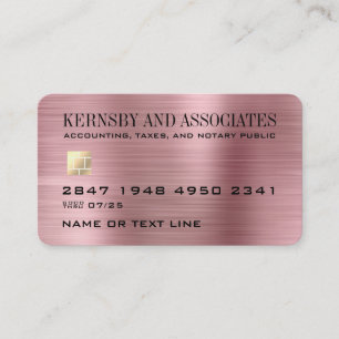 Style de carte de crédit Faux Metallic Rose