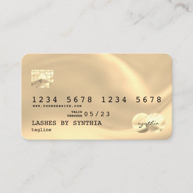 Style de carte de crédit Gold Modern Ajouter un lo (Devant)