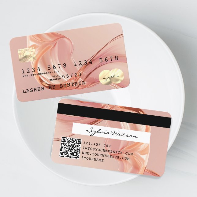 Style de carte de crédit moderne QR Code Gold Blus (Créateur téléchargé)