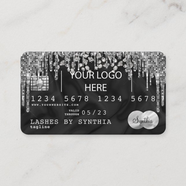 Style de carte de crédit Silver Diamond ajoutez vo (Devant)