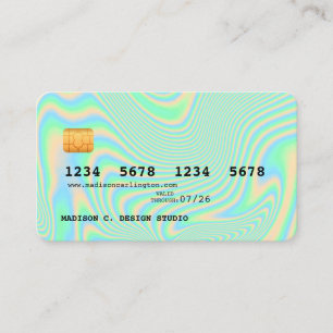 Style de carte de crédit verte holographique