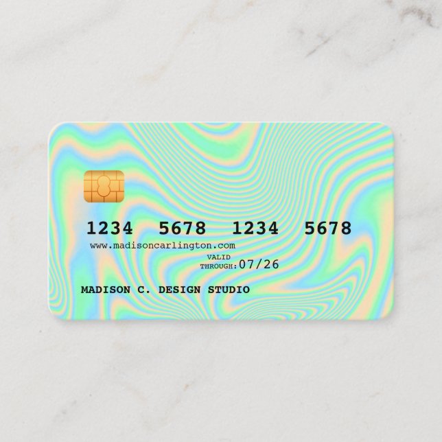 Style de carte de crédit verte holographique (Devant)