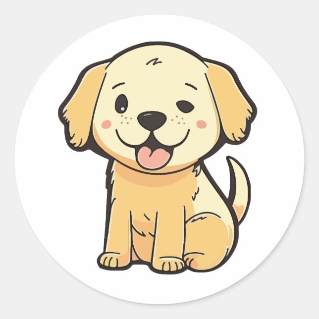 style de dessin animé sur autocollant de chien mig (Devant)