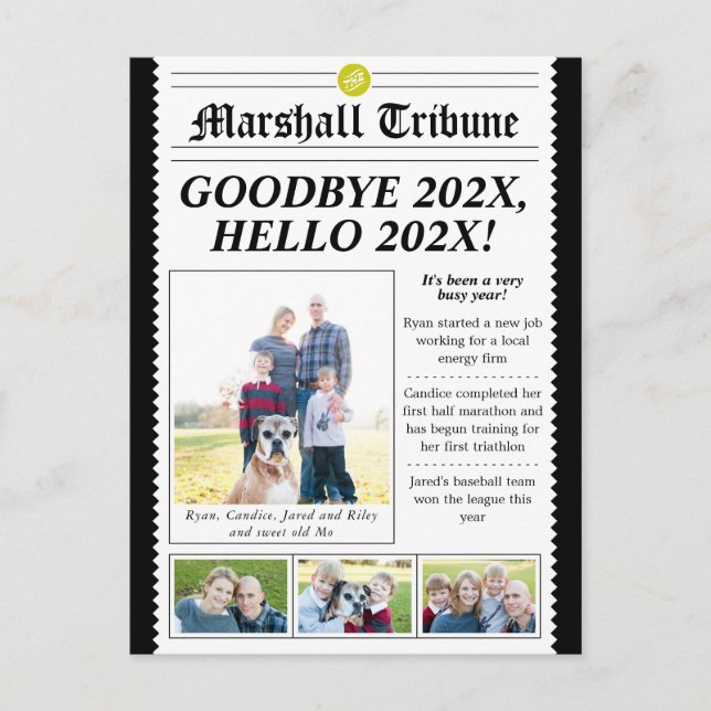 Style de journal Family Newsletter Carte postale d (Devant)