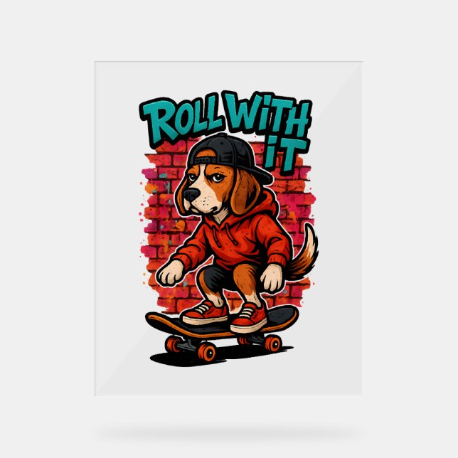 Style de rue Beagle Skateboard Graffiti Art (Recto)