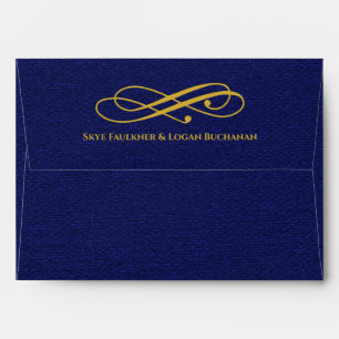 Style de tissu de livre bleu Enveloppe d'adresse d