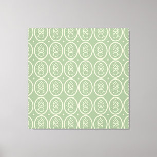 Style Déco vintage Vert / toile Ecru Imprimer