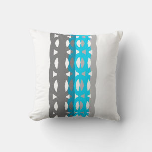 style du milieu du siècle coussin turquoise et gri