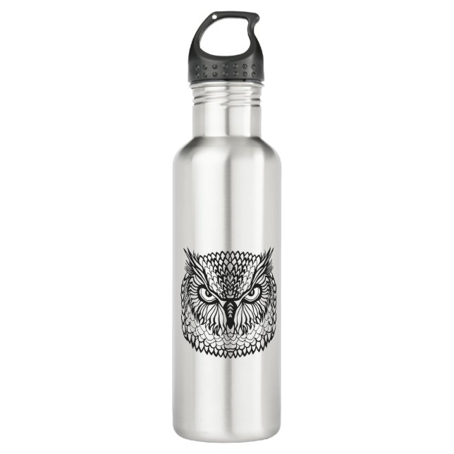 Style Eagle Owl Head 710 Ml Water Bottle (Front)