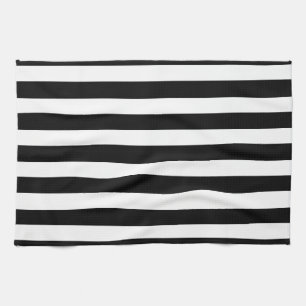 Style & Elegance in Black & White Striped Pattern Kitchen Towel