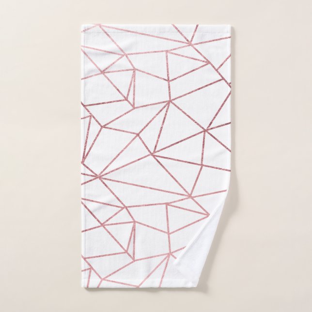 Style élégant faux rose or géométrique (Serviette à main)
