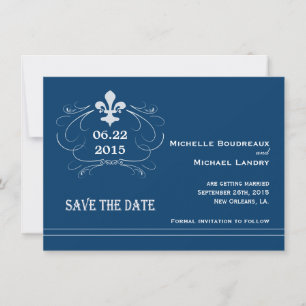 Style Élégant Rétro Fleur de Lis Save the Date