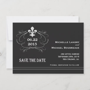 Style Élégant Rétro Fleur de Lis Save the Date