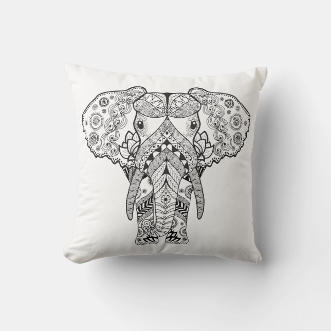 Style Elephant Throw Pillow (Front)