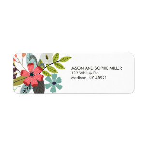 Style Floral Bouquet Adresse de retour