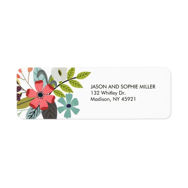 Style Floral Bouquet Adresse de retour (Devant)