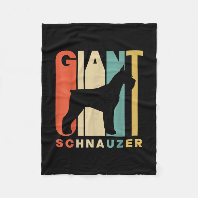 Style giant schnauzer silhouette fleece blanket (Front)