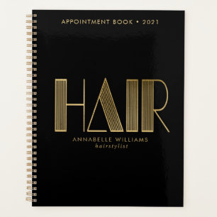 Style Gold & Black Typography Coiffeuse