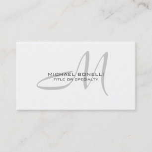 Style Gris Script Monogramme Carte de visite stand