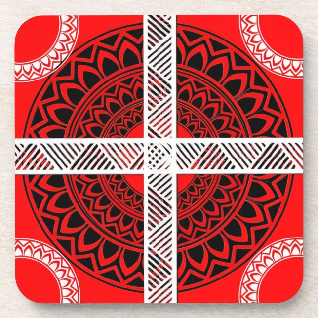 Style: Hard Plastic coasters with cork back (Front)