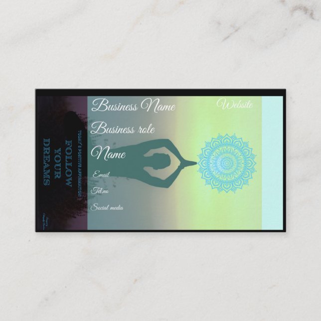 Style holistique, carte de visite d'affirmation po (Devant)