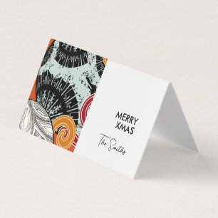 Style japonais Happy Xmas carte avec boules en rou